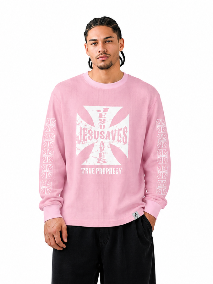 “Jesus Saves” waffle knit’s
